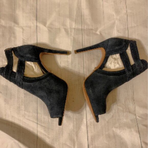 MICHAEL MICHAEL KORS Blaze Suede Open-Toe Bootie Size 9 M in Admiral Blue - Picture 3 of 8